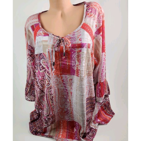 Catherines Top Women's Size 2X Multicolored Tunic Boho Style.‎ - Picture 1 of 5